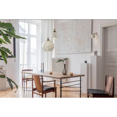 2253 PICCOLA APPLIQUE IN TERRACOTTA BIANCA TRAFORATA CON SFERA D15 CM ORIENTABILE RUSTICA MADE IN ITALY