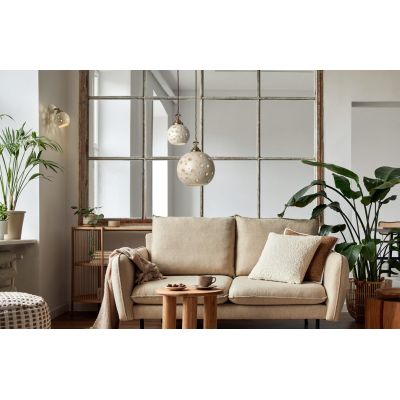 2254 SOSPENSIONE SINGOLA CON SFERA IN TERRACOTTA FINITURA ANTICATA TRAFORATA 2 MISURE RUSTICA MADE IN ITALY