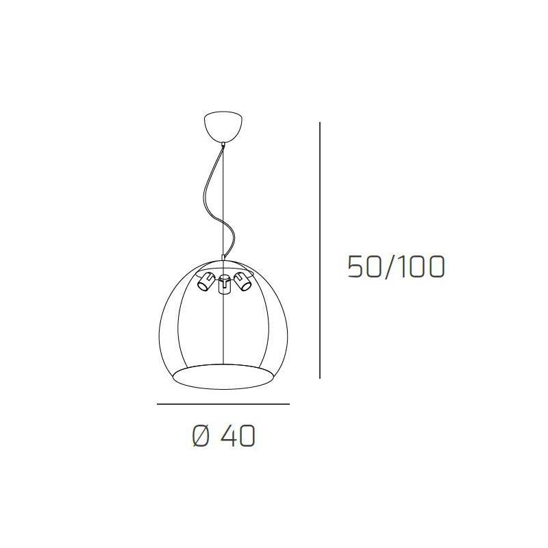 BASKET SOSPENSIONE IN METALLO DIAMETRO CM 40 Top Light Illuminazione - Cristalensi Shop Online