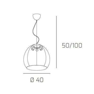 BASKET SOSPENSIONE IN METALLO DIAMETRO CM 40 Top Light Illuminazione - Cristalensi Shop Online