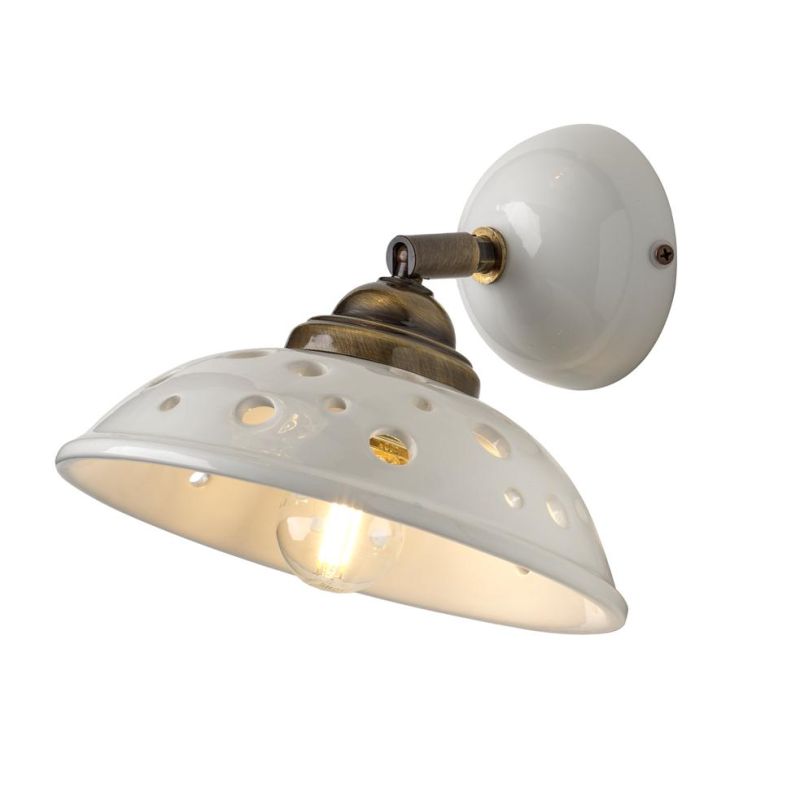 2256 APPLIQUE ORIENTABILE IN TERRACOTTA BIANCA LUCIDA TRAFORATA STILE RUSTICO MADE IN ITALY