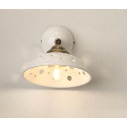 2256 APPLIQUE ORIENTABILE IN TERRACOTTA BIANCA LUCIDA TRAFORATA STILE RUSTICO MADE IN ITALY 2