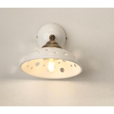 2256 APPLIQUE ORIENTABILE IN TERRACOTTA BIANCA LUCIDA TRAFORATA STILE RUSTICO MADE IN ITALY