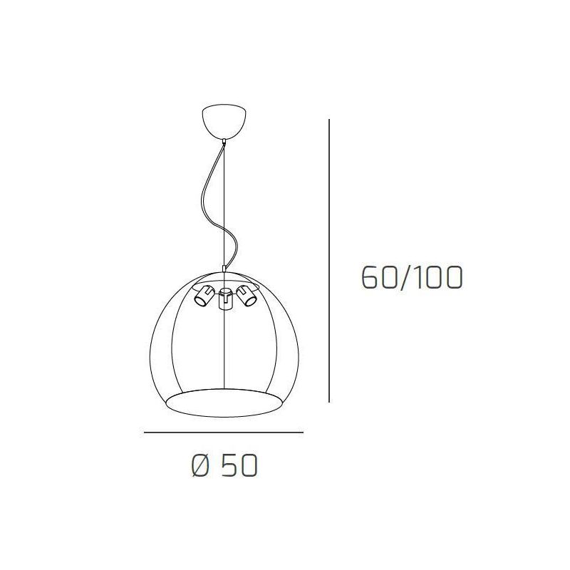 BASKET SOSPENSIONE IN METALLO DIAMETRO CM 50 Top Light Illuminazione - Cristalensi Shop Online