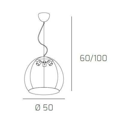 BASKET SOSPENSIONE IN METALLO DIAMETRO CM 50 Top Light Illuminazione - Cristalensi Shop Online