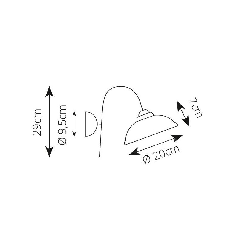 2256 LAMPADA DA PARETE BRUNITO CON PIATTO IN TERRACOTTA BIANCA LUCIDA TRAFORATA ORIENTABILE MADE IN ITALY