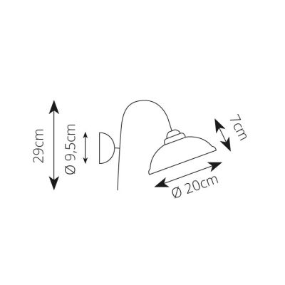 2256 LAMPADA DA PARETE BRUNITO CON PIATTO IN TERRACOTTA BIANCA LUCIDA TRAFORATA ORIENTABILE MADE IN ITALY