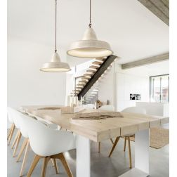 2257.C SOSPENSIONE SINGOLA D39 CM CON DIFFUSORE IN TERRACOTTA FINITURA ANTICATA RUSTICA MADE IN ITALY