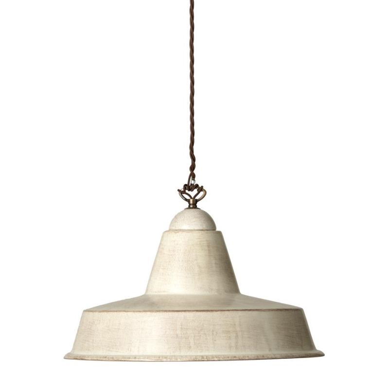 2257.C SOSPENSIONE SINGOLA D39 CM CON DIFFUSORE IN TERRACOTTA FINITURA ANTICATA RUSTICA MADE IN ITALY