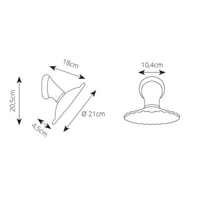 2258 LAMPADA DA PARETE RUSTICA IN 2 MISURE PRODOTTA IN TERRACOTTA BIANCA TRAFORATA  MADE IN ITALY