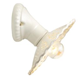 2258 LAMPADA DA PARETE RUSTICA IN 2 MISURE PRODOTTA IN TERRACOTTA BIANCA TRAFORATA  MADE IN ITALY 2