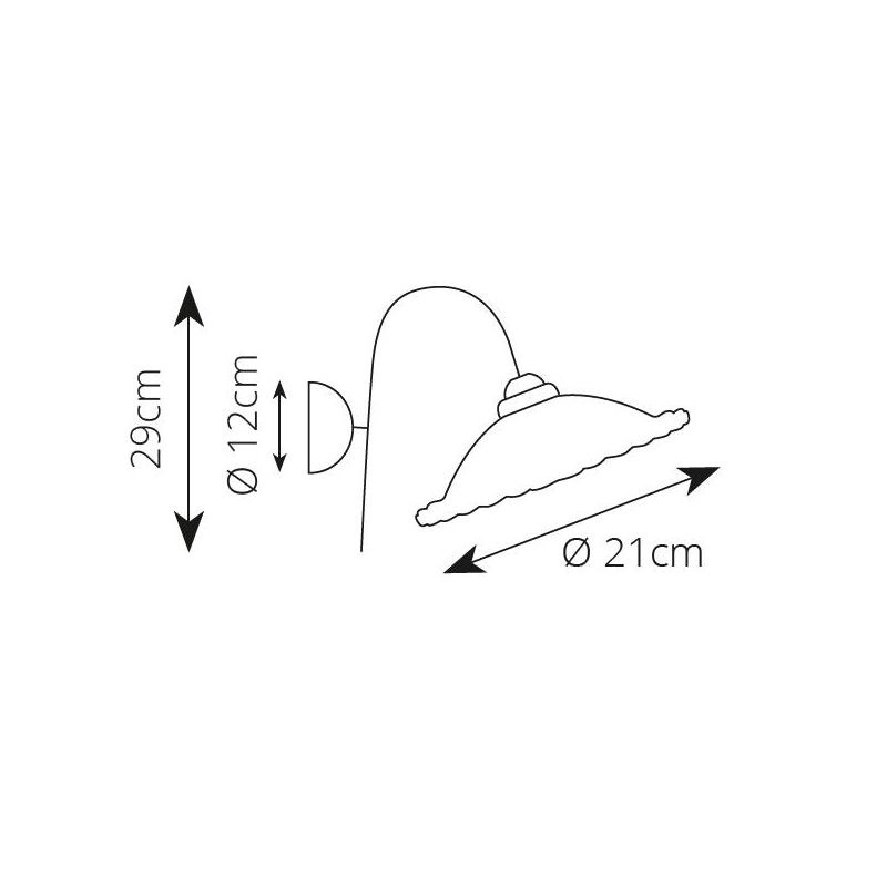 2258 APPLIQUE IN METALLO BRUNITO CON PIATTO IN TERRACOTTA BIANCA TRAFORATA  STILE RUSTICO MADE IN ITALY