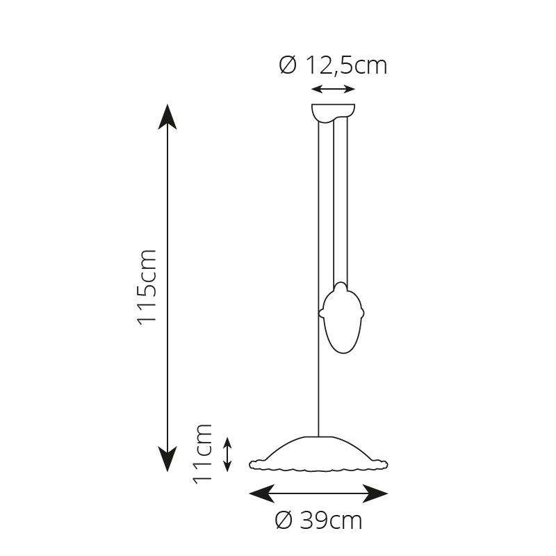 2259 SOSPENSIONE SALISCENDI RUSTICA D39 CM IN TERRACOTTA TRAFORATA FINITURA ANTICATA MADE IN ITALY