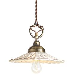 2259 SOSPENSIONE SINGOLA IN 3 MISURE RUSTICA IN TERRACOTTA TRAFORATA FINITURA ANTICATA MADE IN ITALY 2