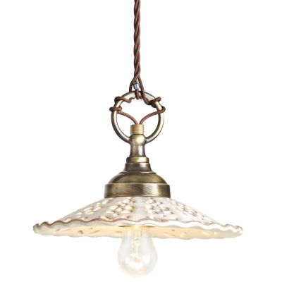 2259 SOSPENSIONE SINGOLA IN 3 MISURE RUSTICA IN TERRACOTTA TRAFORATA FINITURA ANTICATA MADE IN ITALY