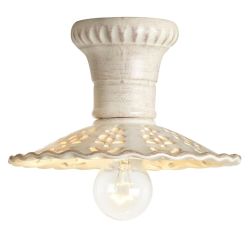 2259 PLAFONIERA RUSTICA IN 2 MISURE PRODOTTA IN TERRACOTTA TRAFORATA FINITURA ANTICATA MADE IN ITALY 2