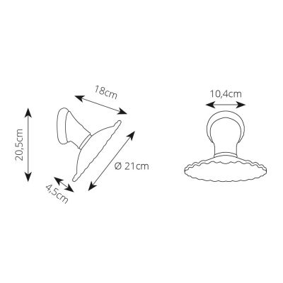 2259 LAMPADA DA PARETE RUSTICA 2 MISURE PRODOTTA IN TERRACOTTA TRAFORATA FINITURA ANTICATA MADE IN ITALY