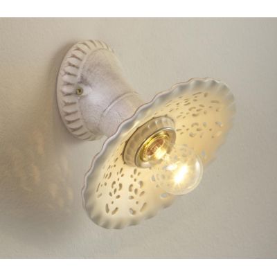 2259 LAMPADA DA PARETE RUSTICA 2 MISURE PRODOTTA IN TERRACOTTA TRAFORATA FINITURA ANTICATA MADE IN ITALY