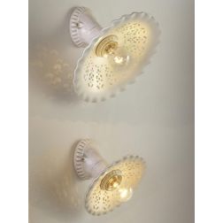 2259 LAMPADA DA PARETE RUSTICA 2 MISURE PRODOTTA IN TERRACOTTA TRAFORATA FINITURA ANTICATA MADE IN ITALY