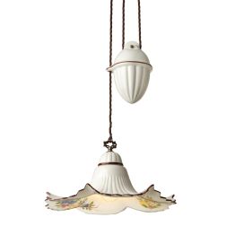 2260 SOSPENSIONE SALISCENDI D39 CM IN TERRACOTTA DECORATA PIATTO DECORATO CON FRUTTA  MADE IN ITALY