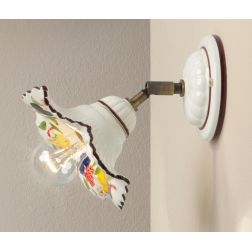 2260 APPLIQUE CON SNODO IN TERRACOTTA BIANCA CON DIFFUSORE DECORATO CON FRUTTA  MADE IN ITALY 2