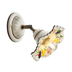 2260 APPLIQUE CON SNODO IN TERRACOTTA BIANCA CON DIFFUSORE DECORATO CON FRUTTA  MADE IN ITALY