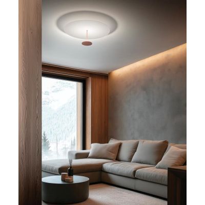 STILO PLAFONIERA BIANCA D54 CM CON DIFFUSORE IN 5 COLORI LED 24W LUCE 2700K E 3000K DESIGN MODERNO