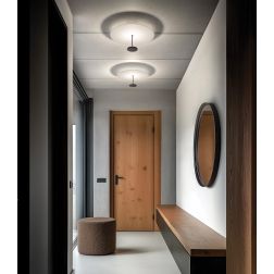 STILO PLAFONIERA BIANCA D54 CM CON DIFFUSORE IN 5 COLORI LED 24W LUCE 2700K E 3000K DESIGN MODERNO 2