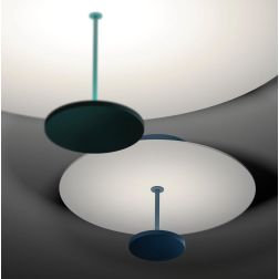 STILO PLAFONIERA BIANCA D74 CM CON DIFFUSORE IN 5 COLORI LED 35W LUCE 2700K E 3000K DESIGN MODERNO