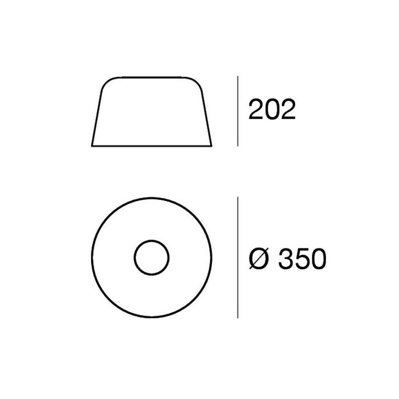 DELFI PLAFONIERA MODERNA D35 CM IN ALLUMINIO 5 COLORI LED 15W LUCE 2700K E 3000K MADE IN ITALY