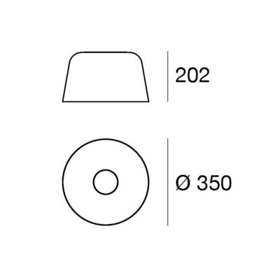 DELFI PLAFONIERA MODERNA D35 CM IN ALLUMINIO 5 COLORI LED 15W LUCE 2700K E 3000K MADE IN ITALY