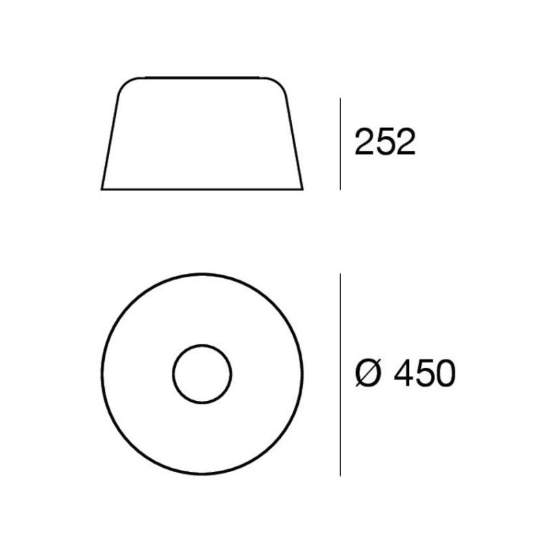 DELFI PLAFONIERA MODERNA D45 CM IN ALLUMINIO 5 COLORI LED 22W LUCE 2700K E 3000K MADE IN ITALY
