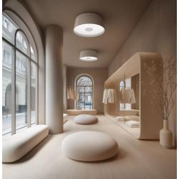 DELFI PLAFONIERA MODERNA D45 CM IN ALLUMINIO 5 COLORI LED 22W LUCE 2700K E 3000K MADE IN ITALY 2