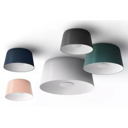 DELFI PLAFONIERA MODERNA D65 CM IN ALLUMINIO 5 COLORI LED 35W LUCE 2700K E 3000K MADE IN ITALY 2