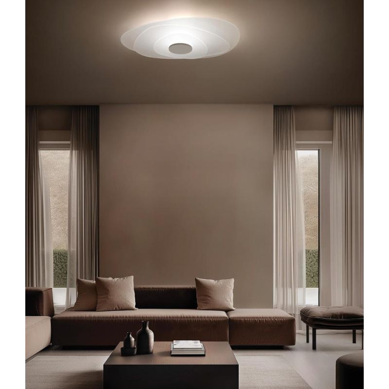 JOINT PLAFONIERA MODERNA IN METALLO BIANCO LED 32W LUCE 2700K E 3000K MADE IN ITALY LINEA LIGHT