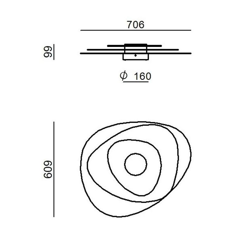 JOINT PLAFONIERA MODERNA IN METALLO BIANCO LED 32W LUCE 2700K E 3000K MADE IN ITALY LINEA LIGHT