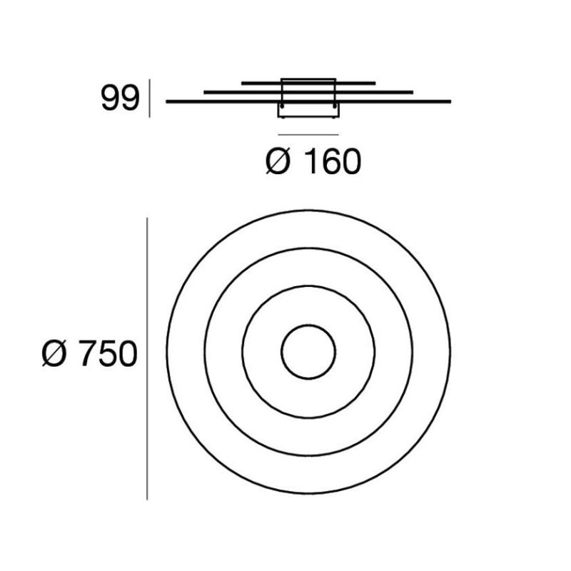 JOINT PLAFONIERA ROTONDA IN METALLO BIANCO LED 32W LUCE 2700K E 3000K MADE IN ITALY MODERNA LINEA LIGHT