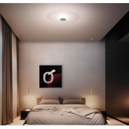 JOINT PLAFONIERA ROTONDA IN METALLO BIANCO LED 32W LUCE 2700K E 3000K MADE IN ITALY MODERNA LINEA LIGHT 2