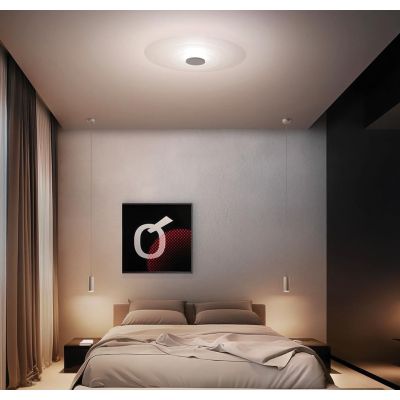 JOINT PLAFONIERA ROTONDA IN METALLO BIANCO LED 32W LUCE 2700K E 3000K MADE IN ITALY MODERNA LINEA LIGHT