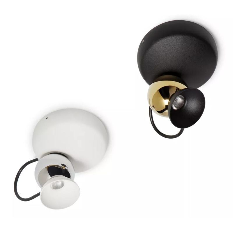 DUCK PLAFONIERA ORIENTABILE BIANCA O NERA LED 10W LUCE 2700K-3000K MADE IN ITALY MODERNA LINEA LIGHT