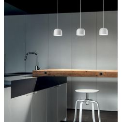 OUTLOOK SOSPENSIONE SINGOLA ALLUMINIO BIANCO LED 11W LUCE 2700K-3000K MODERNA MADE IN ITALY 2