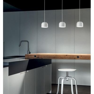OUTLOOK SOSPENSIONE SINGOLA ALLUMINIO BIANCO LED 11W LUCE 2700K-3000K MODERNA MADE IN ITALY