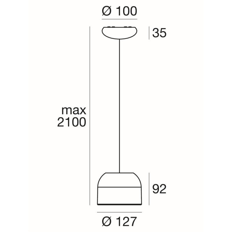 OUTLOOK SOSPENSIONE SINGOLA ALLUMINIO BIANCO LED 11W LUCE 2700K-3000K MODERNA MADE IN ITALY