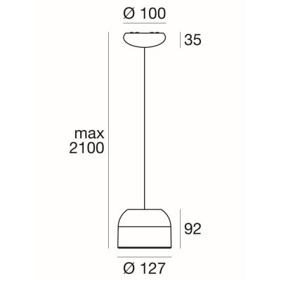 OUTLOOK SOSPENSIONE SINGOLA ALLUMINIO BIANCO LED 11W LUCE 2700K-3000K MODERNA MADE IN ITALY