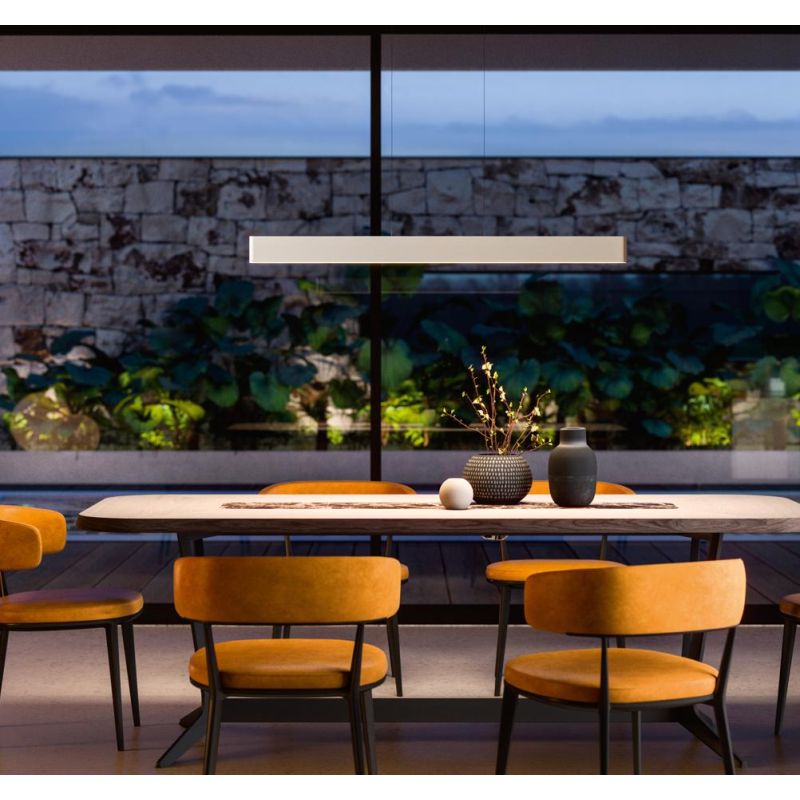 SATORI SOSPENSIONE LINEARE IN 2 MISURE LED INTEGRATO LUCE 2700K-3000K DIMMERABILE BIANCA O NERA MADE IN ITALY