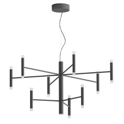 PERLA LAMPADARIO MODERNO D100 CM LED 43W LUCE 3000K IN ALLUMINIO 6 FINITURE COLORE DIMMERABILE BIEMISSIONE