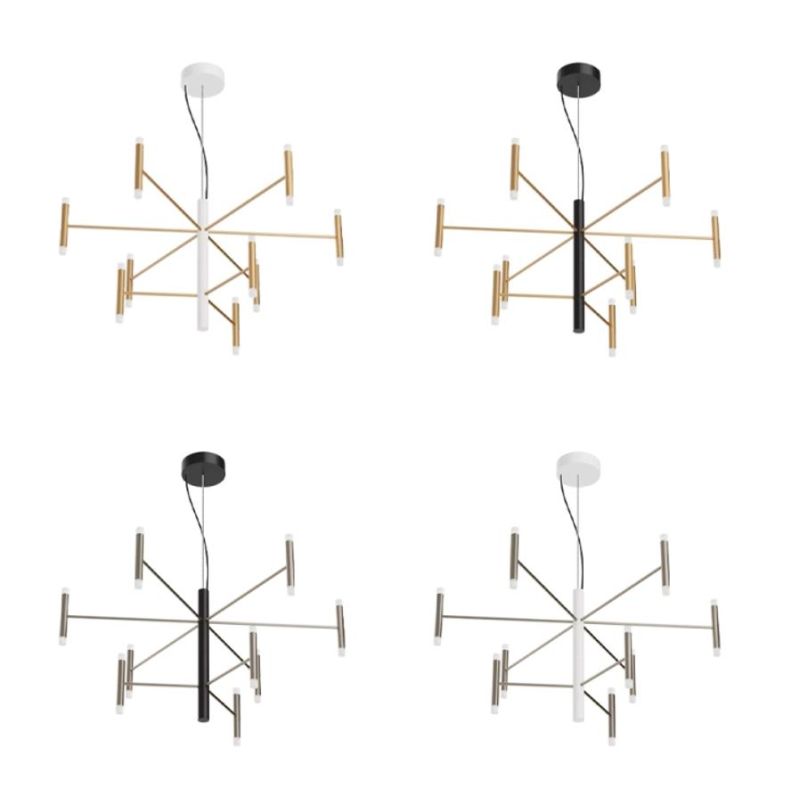 PERLA LAMPADARIO MODERNO D100 CM LED 43W LUCE 3000K IN ALLUMINIO 6 FINITURE COLORE DIMMERABILE BIEMISSIONE