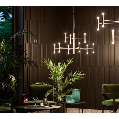 PERLA LAMPADARIO MODERNO D100 CM LED 43W LUCE 3000K IN ALLUMINIO 6 FINITURE COLORE DIMMERABILE BIEMISSIONE