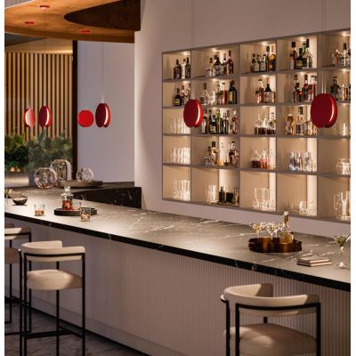 YO-YO SOSPENSIONE SINGOLA D25 CM IN ALLUMINIO 4 COLORI LED 16W LUCE 2700K-3000K MADE IN ITALY MODERNA