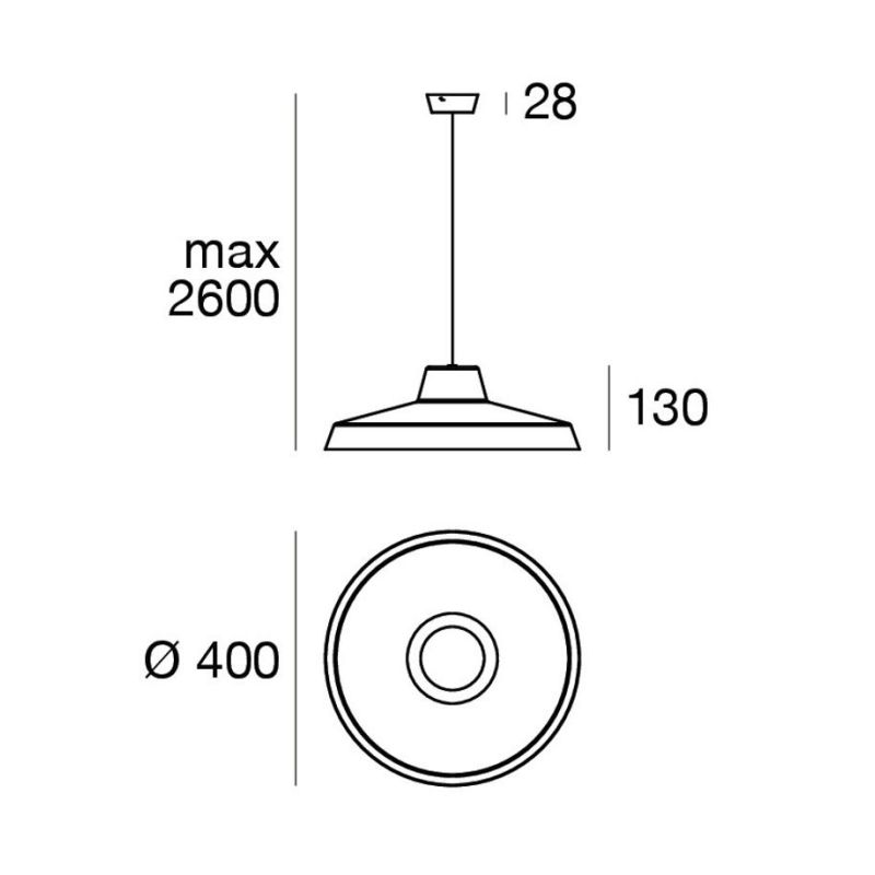 MIGUEL LAMPADARIO A SOSPENSIONE D40 CM IN 6 COLORI LED 10W LUCE 2700K-3000K STILE VINTAGE DELLA LINEA LIGHT